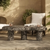 Elowen Outdoor Patio Faux Marble Coffee Table in Dark Emperador Marble
