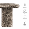 Elowen Outdoor Patio Faux Marble Side Table in Dark Emperador Marble
