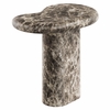 Elowen Outdoor Patio Faux Marble Side Table in Dark Emperador Marble