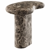Elowen Outdoor Patio Faux Marble Side Table in Dark Emperador Marble