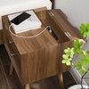 Ember Wood Nightstand With USB Ports in Walnut Walnut