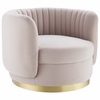 Embrace Tufted Performance Velvet Performance Velvet Swivel Chair