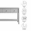 Emmeline 3-Drawer Scalloped Console Table