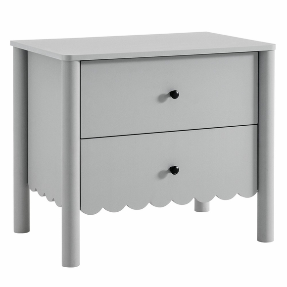 Emmeline Scalloped 2-Drawer Nightstand