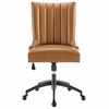 Empower Channel Tufted Vegan Leather Office Chair in Black Tan