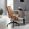 Empower Channel Tufted Vegan Leather Office Chair in Black Tan