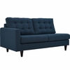 Empress Left-Facing Upholstered Fabric Loveseat in Azure