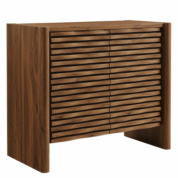 Emric Wave Accent Cabinet in Walnut