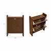 Emric Wave Shoe Cabinet in Walnut