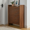 Emric Wave Shoe Cabinet in Walnut