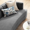 Encompass Channel Tufted Performance Velvet Curved Sofa in Gray