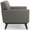 Engage Top-Grain Leather Lounge Accent Armchair in Gray