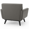 Engage Top-Grain Leather Lounge Accent Armchair in Gray
