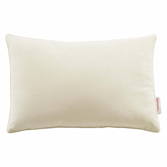 Enhance 18 Inch Lumbar Performance Velvet Throw Pillow in Ivory