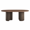 Enric 84 Inch Mango Wood Oval Dining Table in Walnut