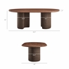 Enric 84 Inch Mango Wood Oval Dining Table in Walnut