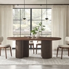 Enric 84 Inch Mango Wood Oval Dining Table in Walnut