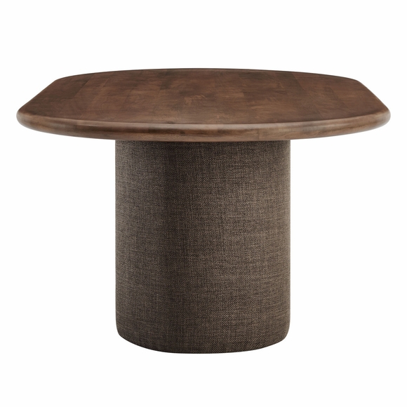 Enric 84 Inch Mango Wood Oval Dining Table in Walnut
