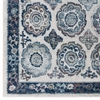 Entourage Odile Distressed Floral Moroccan Trellis 8x10 Area Rug in Ivory and Blue