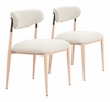 Equinox Armless Dining Chair Set of 2 in Oyster Gray & Natural