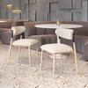 Equinox Armless Dining Chair Set of 2 in Oyster Gray & Natural