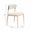 Equinox Armless Dining Chair Set of 2 in Oyster Gray & Natural