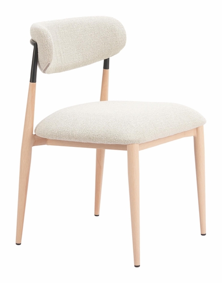 Equinox Armless Dining Chair Set of 2 in Oyster Gray & Natural