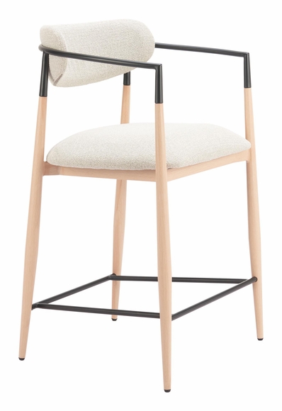 Equinox Counter Stool in Oyster Gray & Natural