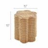 Erika Scalloped Natural Rattan Side Table in Natural