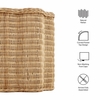 Erika Scalloped Natural Rattan Side Table in Natural