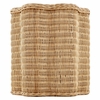 Erika Scalloped Natural Rattan Side Table in Natural
