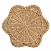 Erika Scalloped Natural Rattan Side Table in Natural