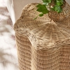Erika Scalloped Natural Rattan Side Table in Natural