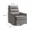 Etta Upholstered Fabric Lounge Chair in Light Gray