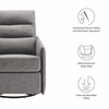 Etta Upholstered Fabric Lounge Chair in Light Gray