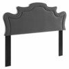 Evangeline Performance Velvet Twin Headboard in Charcoal