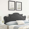 Evangeline Performance Velvet Twin Headboard in Charcoal