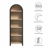 Evie Arched Narrow Bookcase Display Cabinet in Black