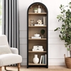 Evie Arched Narrow Bookcase Display Cabinet in Black