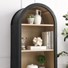 Evie Arched Narrow Bookcase Display Cabinet in Black