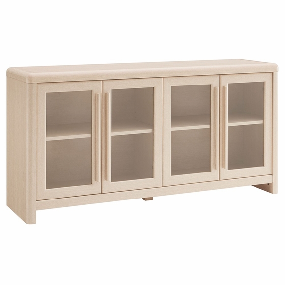 Evren 4-Door Sideboard Storage Display Cabinet in Ash
