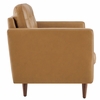 Exalt Tufted Leather Loveseat in Tan