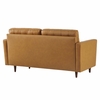 Exalt Tufted Leather Loveseat in Tan