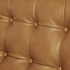 Exalt Tufted Leather Loveseat in Tan
