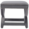 Expound Upholstered Nailhead Trim Velvet Ottoman in Gray