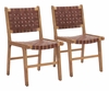 Feder Dining Chair Set of 2 in Brown