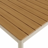 Finn 71" Outdoor Patio Aluminum Dining Table with Faux Wood Top in Natural