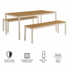 Finn Outdoor Patio Aluminum Faux Wood Dining Set with Benches in Natural