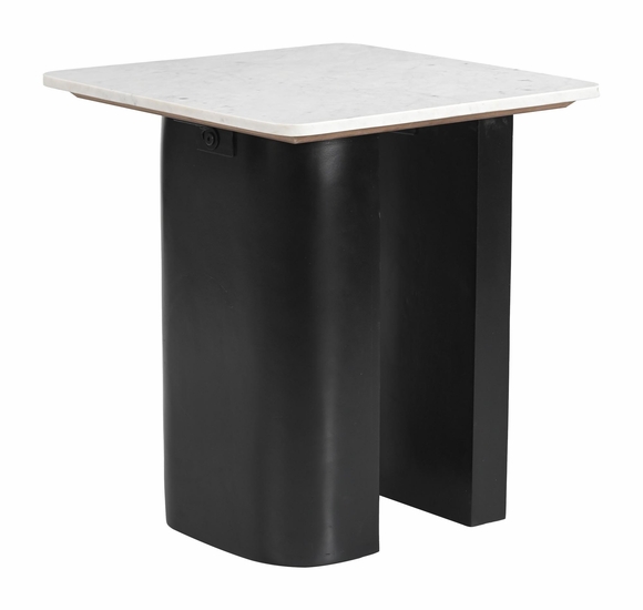 Fiora Side Table in White & Black