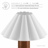 Flora Wood Table Lamp With Pleated Petal Shade in Walnut